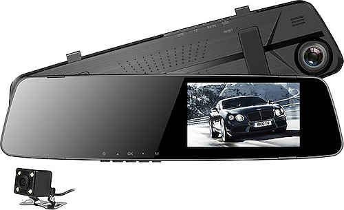 Wevolt MB-600 Fullhd Araç Içi Yol Kayıt Geri Görüş Park Kamerası(Geri Kamera+Türkçe Menü) Dikiz Ayna Kamera