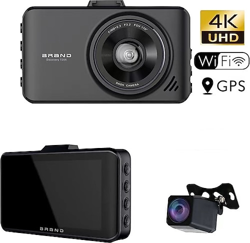Wevolt Premium MB-5500 Quad Hd 4K Gps+Wifi+(Türkçe Uygulama) Araç Içi Kamera. Akıllı Araç Kamerası.