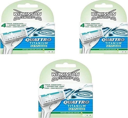 Wilkinson Sword Quattro Titanium Sensıtıve 4 Yedek Kartuş 3 Paket