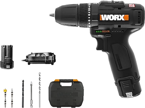 Worx WX121 12 V 2 Ah Çift Akülü Matkap + 5 Parca Aksesuar
