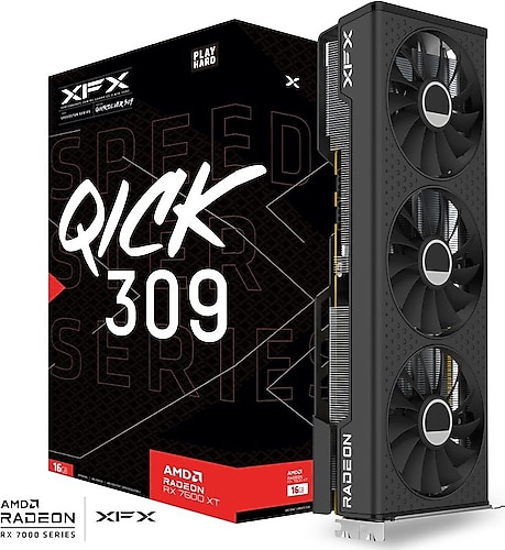XFX RX 7600 XT Speedster Qick 309 RX-76TQICKBP 128 Bit GDDR6 16 GB Ekran Kartı
