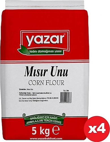 Yazar 5 kg 4'lü Paket Mısır Unu