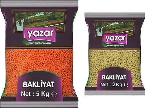 Yazar Kırmızı Mercimek 5 Kg. + Yeşil Mercimek 2 Kg.