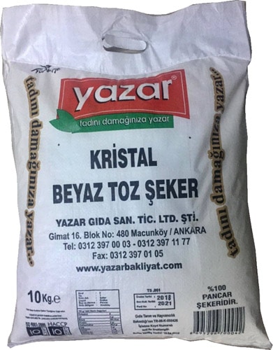 Yazar Kristal Toz Şeker 10 kg