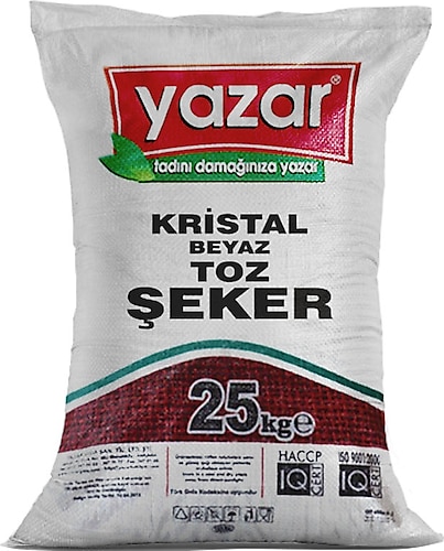 Yazar Kristal Toz Şeker 25 kg