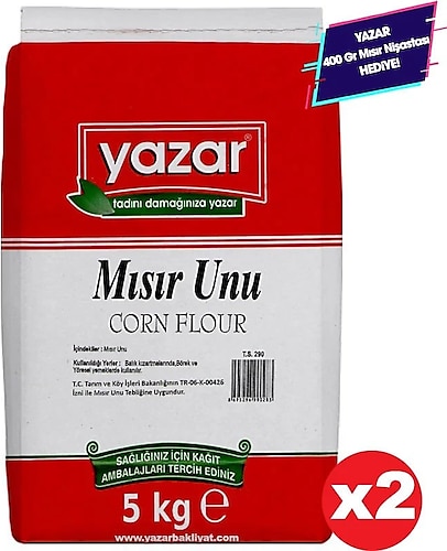 Yazar Mısır Unu 5 Kg x 2 Paket (Glutensiz)