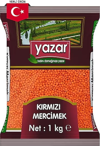 Yazar Yerli Kırmızı Mercimek 1 Kg.