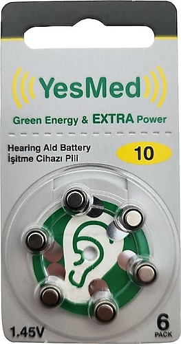 Yesmed Extra Power 312 Numara 6'lı 10 Paket İşitme Cihazı Pili