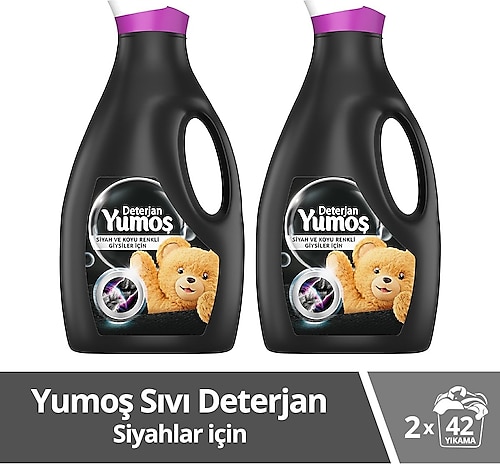 Yumoş Siyah ve Koyu Renkli Giysiler için Sıvı Deterjan 42 Yıkama 2.52 lt 2'li