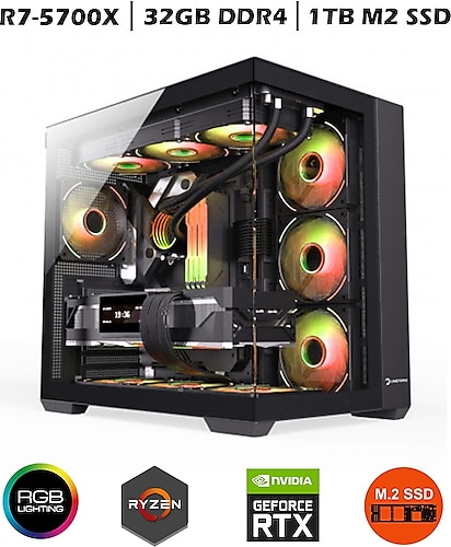 Zeiron Mirage X32 Ryzen 7 5700X 32GB RAM 1TB M.2 Nvme SSD 8GB RTX4060 Sıvı Soğutmalı Oyuncu Bilgisayarı