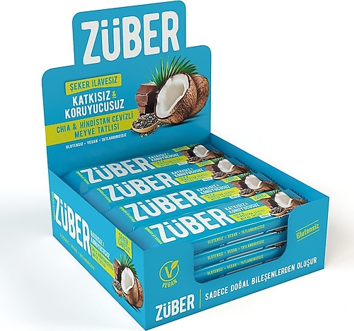Züber Chia & Hindistan Cevizli Meyveli Bar 12x40 gr
