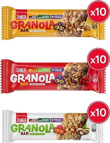 Züber Granola Bar Deneme Paketi 25 G X 30 Adet