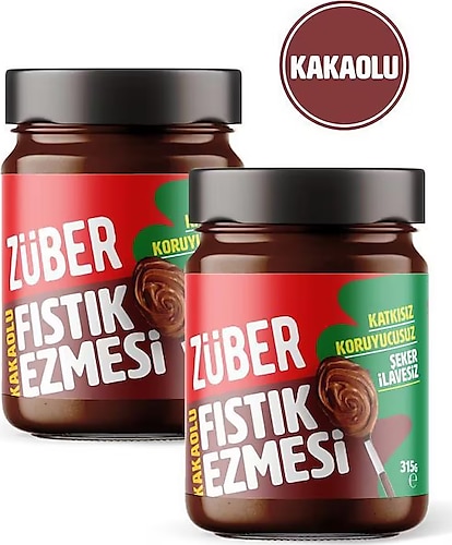 Züber Kakaolu Fıstık Ezmesi 315 gr 2'li