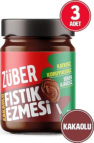 Züber Kakaolu Fıstık Ezmesi 315 gr 3'lü