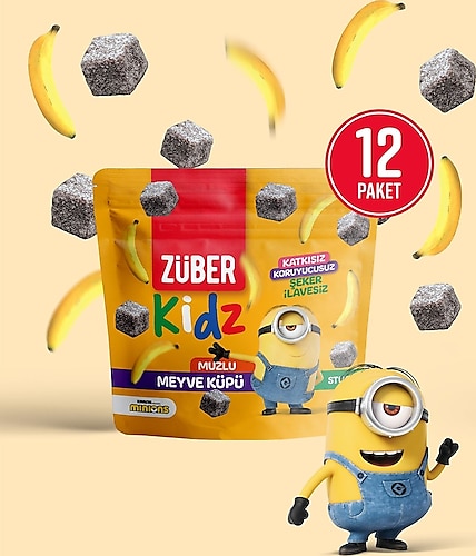 Züber Kidz Muzlu Meyve Küpü 12x49 gr