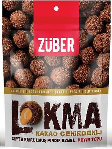 Züber Lokma 96 gr Kakao Çekirdekli Çifte Kavrulmuş Fındık Ezme