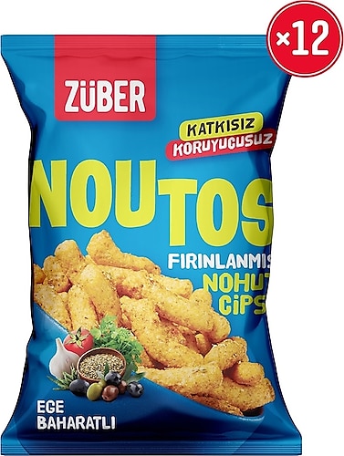 Züber Noutos Ege Baharatlı Fırınlanmış Nohut Cipsi 55 gr 12'li