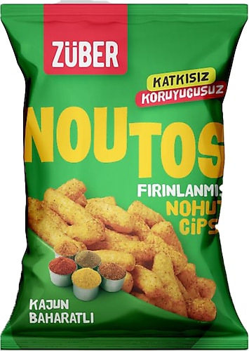 Züber Noutos Kajun Baharatlı Fırınlanmış Nohut Cipsi 55 gr