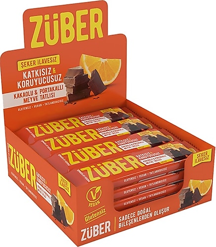 Züber Portakallı & Kakaolu Meyve Barı 12x40 gr