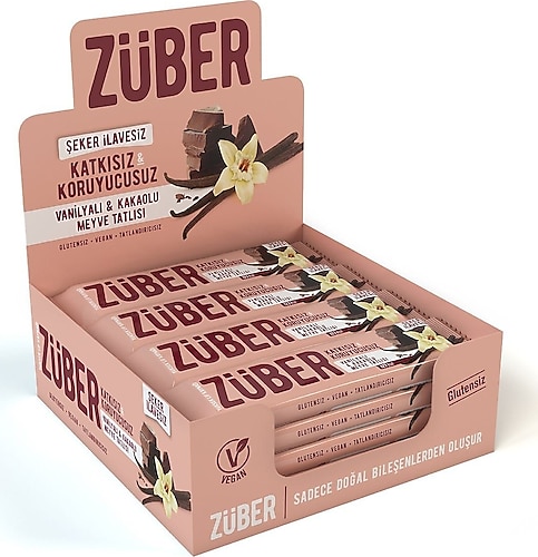 Züber Vanilyalı & Kakaolu Meyveli Bar 12x40 gr