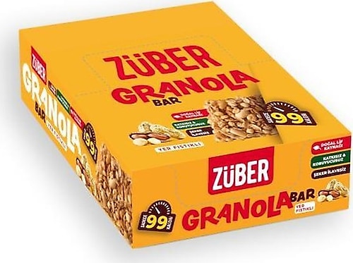 Züber Yer Fıstıklı Granola Bar 15x25 gr